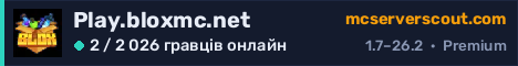 Банер сервера Play.bloxmc.net