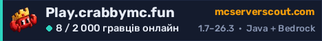 Банер сервера Play.crabbymc.fun