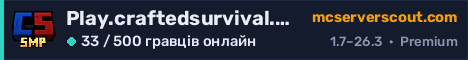Банер сервера Play.craftedsurvival.net