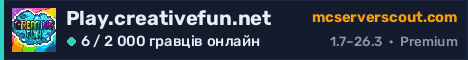 Банер сервера Play.creativefun.net