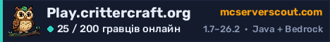 Банер сервера Play.crittercraft.org