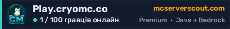 Банер сервера Play.cryomc.co