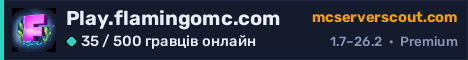 Банер сервера Play.flamingomc.com