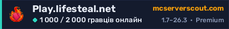 Банер сервера Play.lifesteal.net