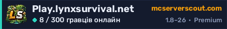 Банер сервера Play.lynxsurvival.net