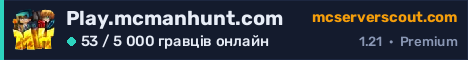 Банер сервера Play.mcmanhunt.com