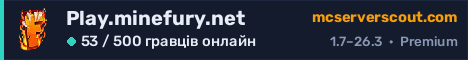 Банер сервера Play.minefury.net