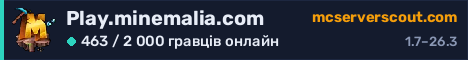 Банер сервера Play.minemalia.com