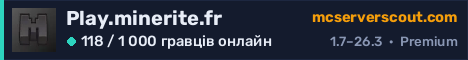 Банер сервера Play.minerite.fr