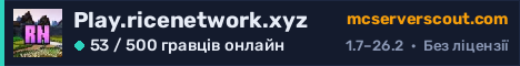 Банер сервера Play.ricenetwork.xyz