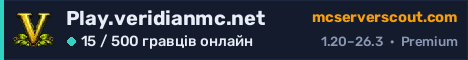 Банер сервера Play.veridianmc.net