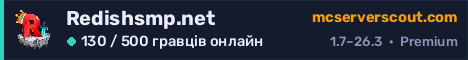 Банер сервера Redishsmp.net