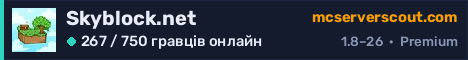 Банер сервера Skyblock.net